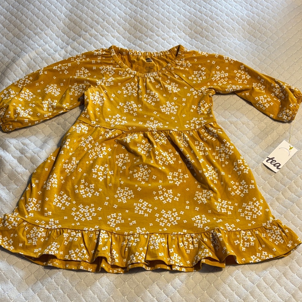 Tea Collection Yellow Floral Kids Dress